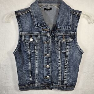 Chiqle Denim‎ Architect Blue Denim Vest Size Small